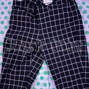 Elle Women Black and White Striped Casual Pants 6